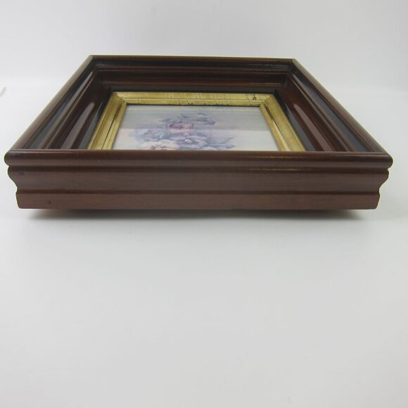 Antique Victorian Deep Picture Frame Wood Gilt Vintage Sonie Ames Flower Print - Picture 8 of 15